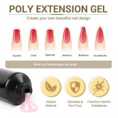 Pure Color Poly Nail Extension Gel 15ml – Salon-Quality Poly Builder for Acrylic Nail Extensions