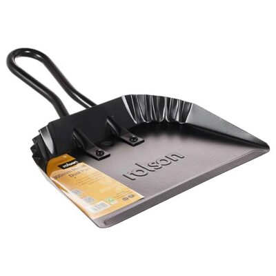 Rolson 300mm Black Metal Dust Pan – Durable Heavy-Duty Cleaning Tool