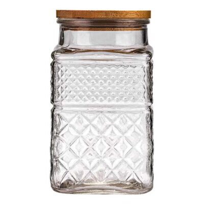 Square 67 Airtight Glass Storage Container with Lid – Farmhouse Canister for Tea, Candy, Coffee, Cookies, Bath Salt & Dog Treats