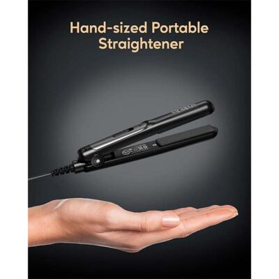Stylocks Mini Hair Straightener – Compact Travel-Size Ceramic Styling Tool for Quick & Easy Short Hair Styling (Black)