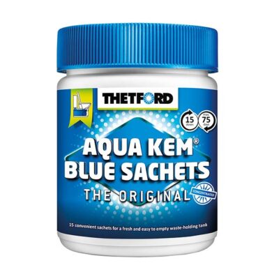 Thetford Aqua Kem Blue Sachets – 15 Pack Portable Toilet Chemical for RV & Marine Waste Management