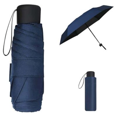 Vicloon Mini Travel Umbrella – Compact & Lightweight Waterproof Folding Umbrella for Rain and Sun Protection in Black