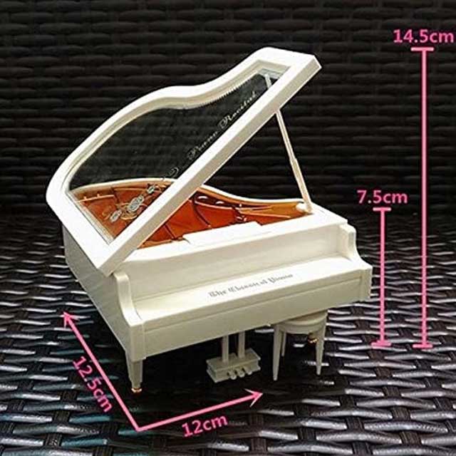 Vintage Hand-Cranked Piano Music Box – Retro Mini Musical Machine with Classic Table & Desk Decoration and Greeting Card