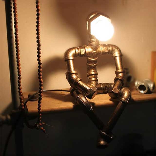 Vintage Industrial Water Pipe Table Lamp