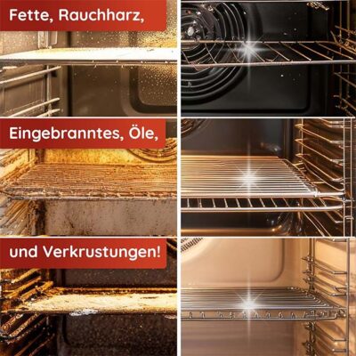 hauszauber® Oven & Grill Cleaner Extra Strong 1000ml – Heavy Duty Gel Paste for Dissolving Tough Encrustations & Burned Grease, No Heating or Scrubbing Required