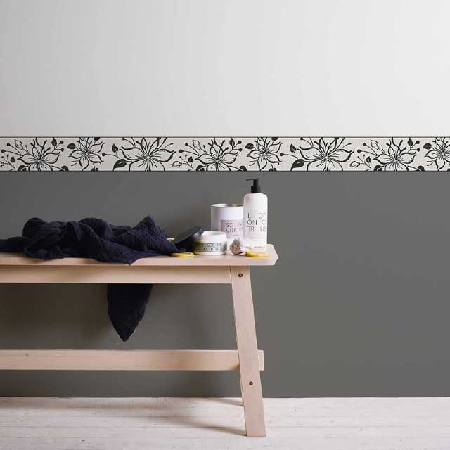 A.S. Création Metallic Self-Adhesive Border – Only Borders 10 in Black & White Decorative Trim (Item 346629)