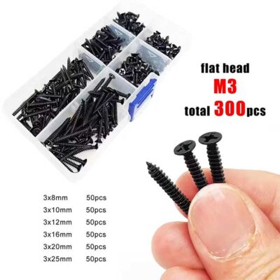 Assorted 6-Size Black Carbon Steel