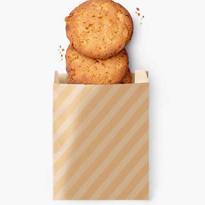 Biodegradable Kraft Paper Cookie Bags – 1pc Dentiform Edge Treat & Bakery Pouches for Pastries, Candy, Desserts & Snack Favors