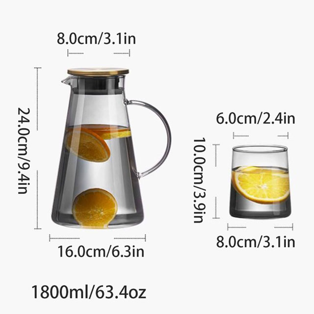 Classic Gray Large Capacity Glass Tea Kettle & Fruit Tea Maker – Premium Household Tea Set with Handle, Easy to Use