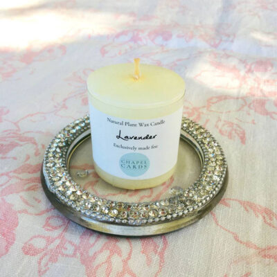 Elegant Glass Diamanté Candle Plate – Shimmering Candle Holder for Luxe Home Décor