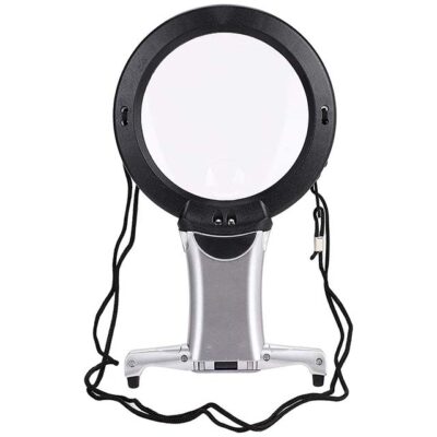 eSynic 2-in-1 Hands-Free Magnifying Glass with Dual LED Lights – Giant Magnifier for Books, Maps & Newspapers
