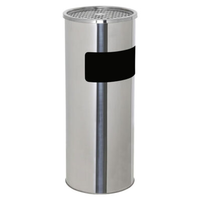 JM&T Stainless Steel Ashtray Garbage Trash Can - 4.8 Gallon (18L) Zinc Plated Outdoor Commercial Waste Container with Removable Recycle Bin