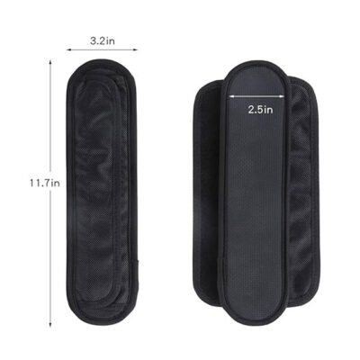 KKC Home Accents 2Pcs Air Cushion Shoulder Strap Pads – Ergonomic Bag Strap Replacement for Backpacks, Laptops, Cameras & Guitars (Black)