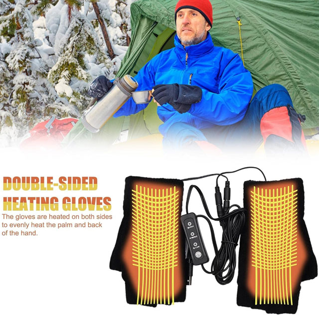 Knitting Hands 5V USB Heated Fingerless Gloves – Full & Half Hand Warmers for Laptops, Knitting, & Outdoor Work