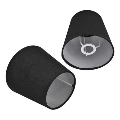 Modern Black Drum Lamp Shade – Small Classic Barrel Fabric Shade for Table, Floor & Chandelier Lighting (Clip-On)