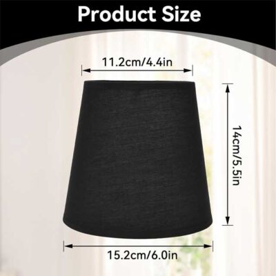 Modern Black Drum Lamp Shade – Small Classic Barrel Fabric Shade for Table, Floor & Chandelier Lighting (Clip-On)