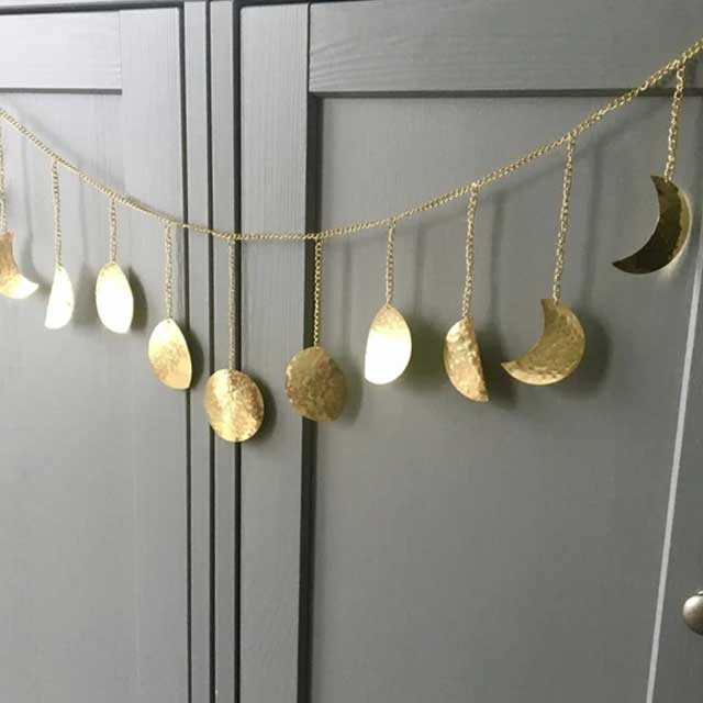 Moon Phase Brass Moon Garland