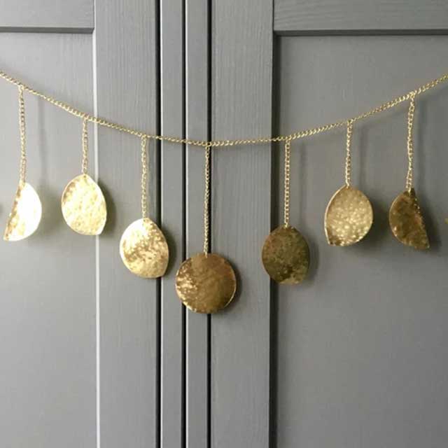 Moon Phase Brass Moon Garland