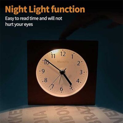 Muenfly Wooden Alarm Clock