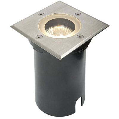 National Lighting IP65 Stainless Steel GU10 Square Outdoor Decking & Buried Uplighter – Premium Walkover Ground Lighting Fixture