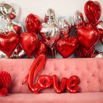 PartyWoo Love Balloons – Elegant Heart Shaped & Silver Foil Party Balloons for Weddings, Engagements & Proposals
