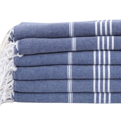 Personalized Turkish Peshtemal Towel – Denim Blue Quick-Dry Beach, Bath, Pool & Bachelorette Gift Idea