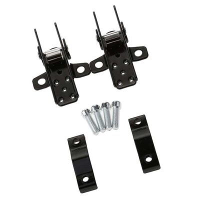 PopEye Retro 25mm-30mm Folding Custom Motorcycle & Bike Frame Foot Pegs – Black Metal Pedals