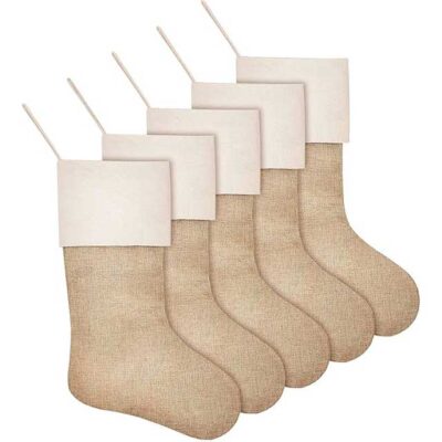 Rustic Burlap Christmas Stockings