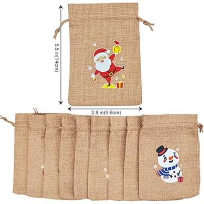 Small Santa Sack Christmas Jute Bags