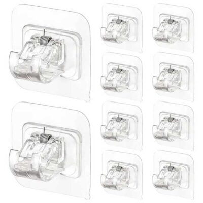 Transparent Self-Adhesive Curtain Rod Hooks
