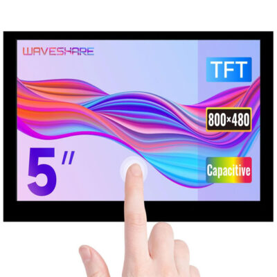 Waveshare 5-Inch Capacitive Touch Display for Raspberry Pi – 5-Point, 800x480 DSI Mini Screen with Low Power Consumption
