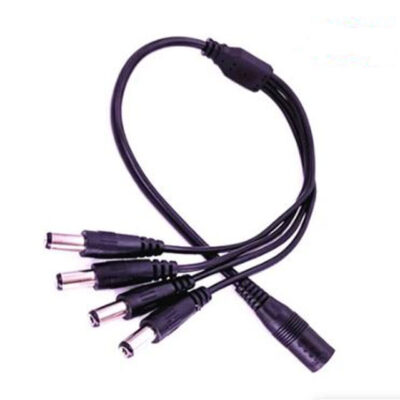 1-to-4 DC Power Splitter Adapter Cable for CCTV Cameras – 5.5 x 2.1mm Connector Security System Power Hub