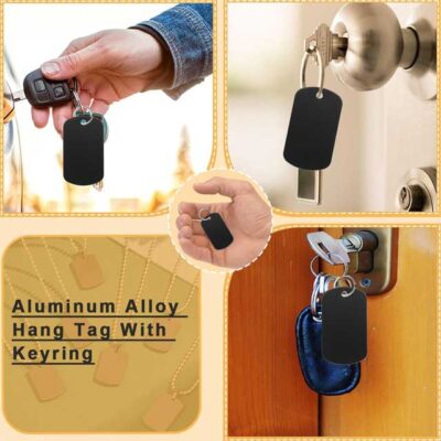 1Pc Aluminum Engraving Blank Dog ID Tag – Round & Rectangle Stamping Tag for DIY Jewelry, Keychain, & Decorative Crafts