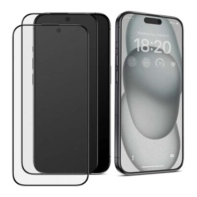 BENKS iPhone 6.7" Matte Screen Protector – 9H Tempered Glass, Anti-Fingerprint & Anti-Glare Full Coverage (2 Pack with Installation Frame)