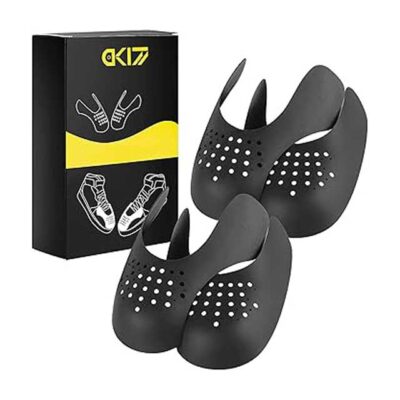DK177 2 Pairs Kink Protection Shoe Guards – Anti-Wrinkle Air Force 1 & Trainers Protector in Black for Women EU 35-40 (With Storage Box)