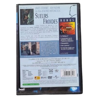 DVD SUEURS FROIDES – Classic Alfred Hitchcock Thriller Starring James Stewart & Kim Novak