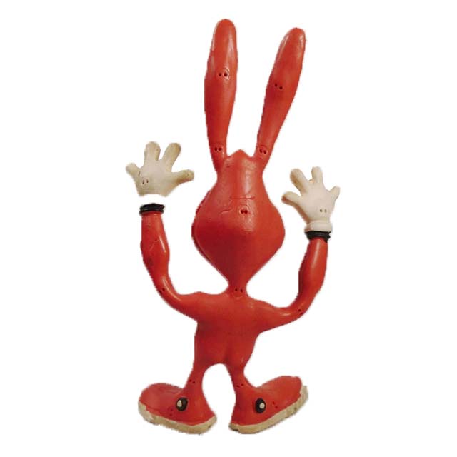 1986 Domino's Pizza The Noid Promo Vinyl Bendable Toy Figure – 6¾" Vintage Advertising Collectible