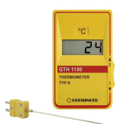 GHM Greisinger GTH 1150 Gourmet SET Meat Thermometer – High-Precision Cooking & BBQ Temperature Monitor, Yellow, 14 x 6.8 x 3 cm