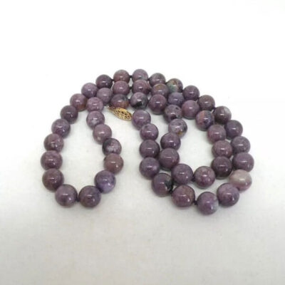 Genuine Charoite 10mm Bead Handmade Necklace – 24-Inch Natural Healing Gemstone Jewelry