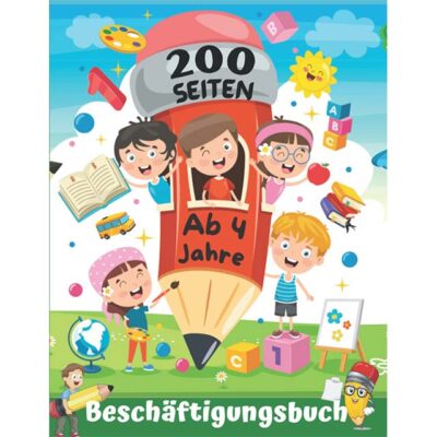 German Preschool Activity Book for Kids Ages 4+: Learn Letters & Numbers, Swing Exercises, Paint by Numbers & Puzzles for Boys & Girls (German Edition)