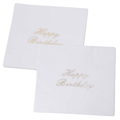 Happy Birthday Party Pack – Premium Decorative Paper Napkins for Weddings, Dinners & Baby Showers