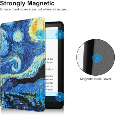 HoYiXi Starry Night Kindle Case – Premium Thin Leather & Fabric Protective Cover for 11th Generation (2022 Release)