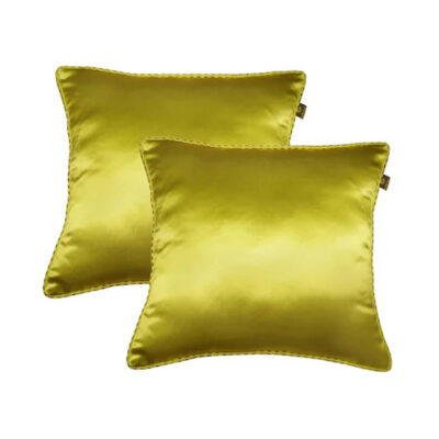 Lushomes 1pc Green Contemporary Cushion Cover with Striped Piping – Modern Plain Accent for Home Décor