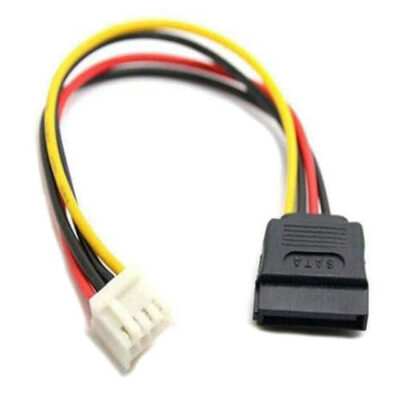 Mini 4-Pin Floppy FDD (SP4) to 15-Pin SATA Female Adapter with 4-Pin Molex Male Dual Female Power Splitter – Reliable Floppy-to-SATA Converter & Power Extension Cable