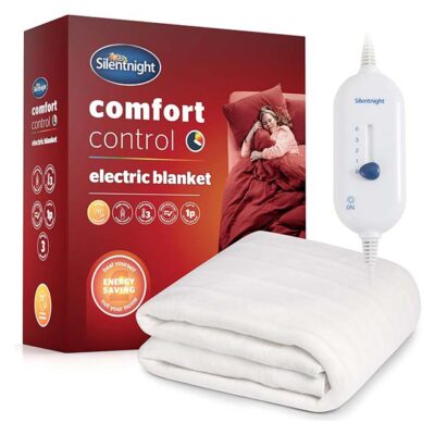 Silentnight Comfort Control Heated Electric Blanket for Double Beds – 3 Heat Settings, Fast Heat Up, Overheat Protection & Easy-Fit Underblanket