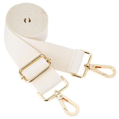 Solid Beige Adjustable Wide Shoulder Strap Replacement Belt – Ideal Crossbody Canvas Bag Handbag Accessory (1.5in W x 64.35in L)