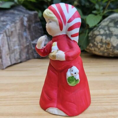 Vintage 1978 Jasco Merri-Bells Christmas Child Bedtime Porcelain Bell Figurine Collectible