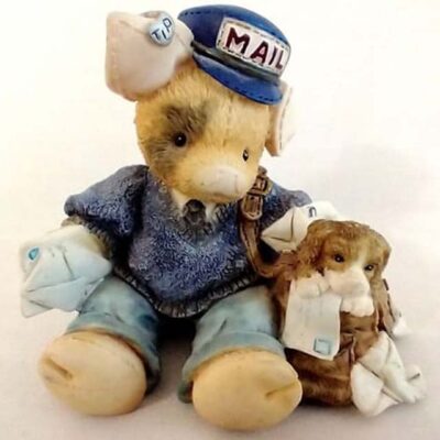 Vintage 1995 Enesco Little Piggy Porkmaster Mailman Figurine – 2.5” Anthropomorphic Collectible Decor