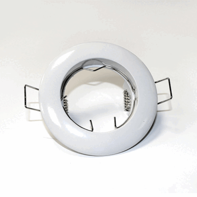 Wonderlamp Ceiling Dock Kit – Pack of 2 White GU5.3 Lamp Holders with Decorative Porthole Design (7.8 x 2.7 cm)