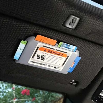 1 Pack Car Visor Card Holder – Durable PVC Temporary Parking Card & ID Storage Box for Credit Cards & Safe Organization
